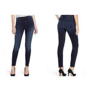 Mother High Waisted Looker Ankle Fray Jeans Women's. Dark Wash. Size 25. Pre-own